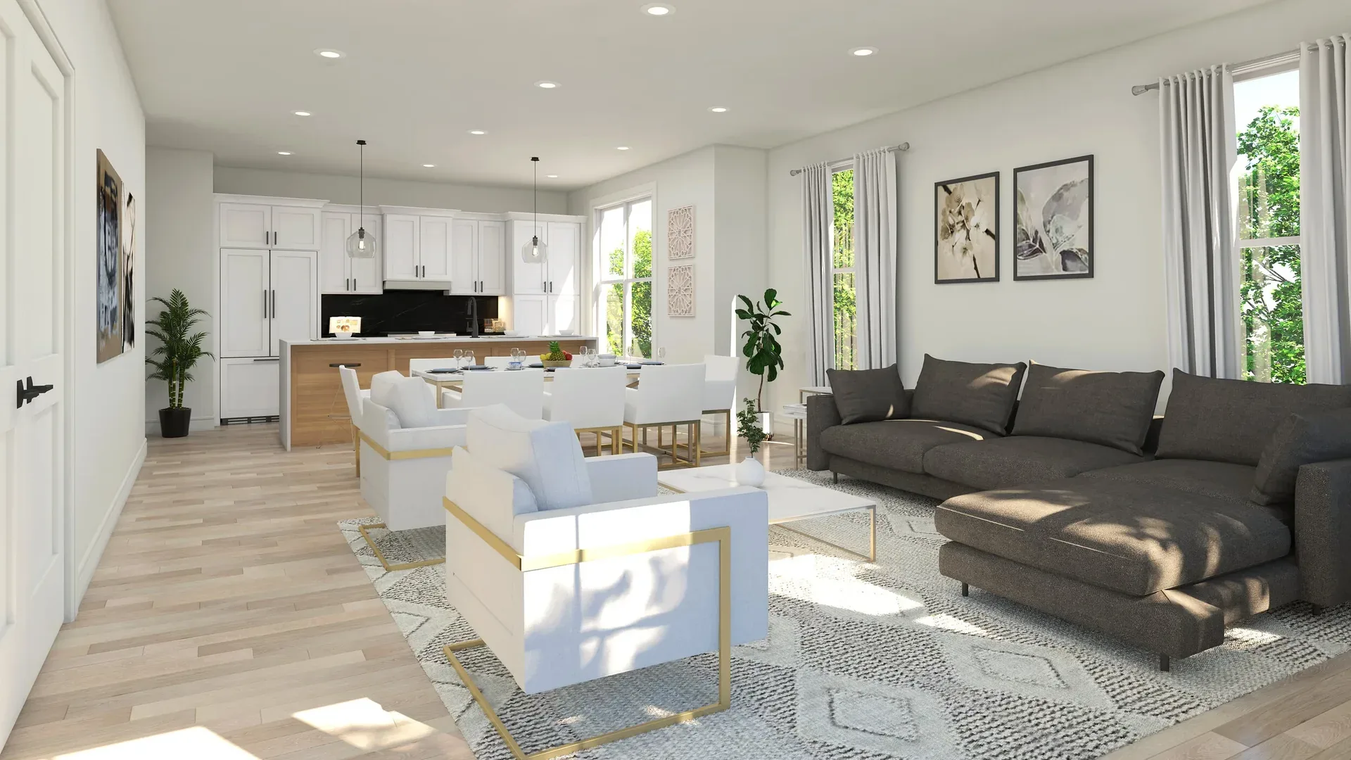 Open living space at The Residences at 57 Saratoga